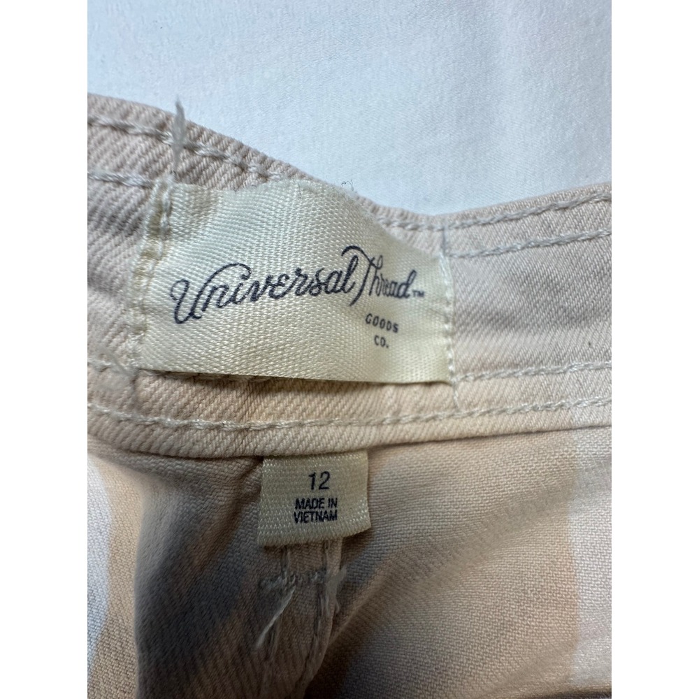 Universal Thread Sailor Wide Leg Pants Tan Beige Women Size 12 High Rise Cotton - Picture 8 of 11